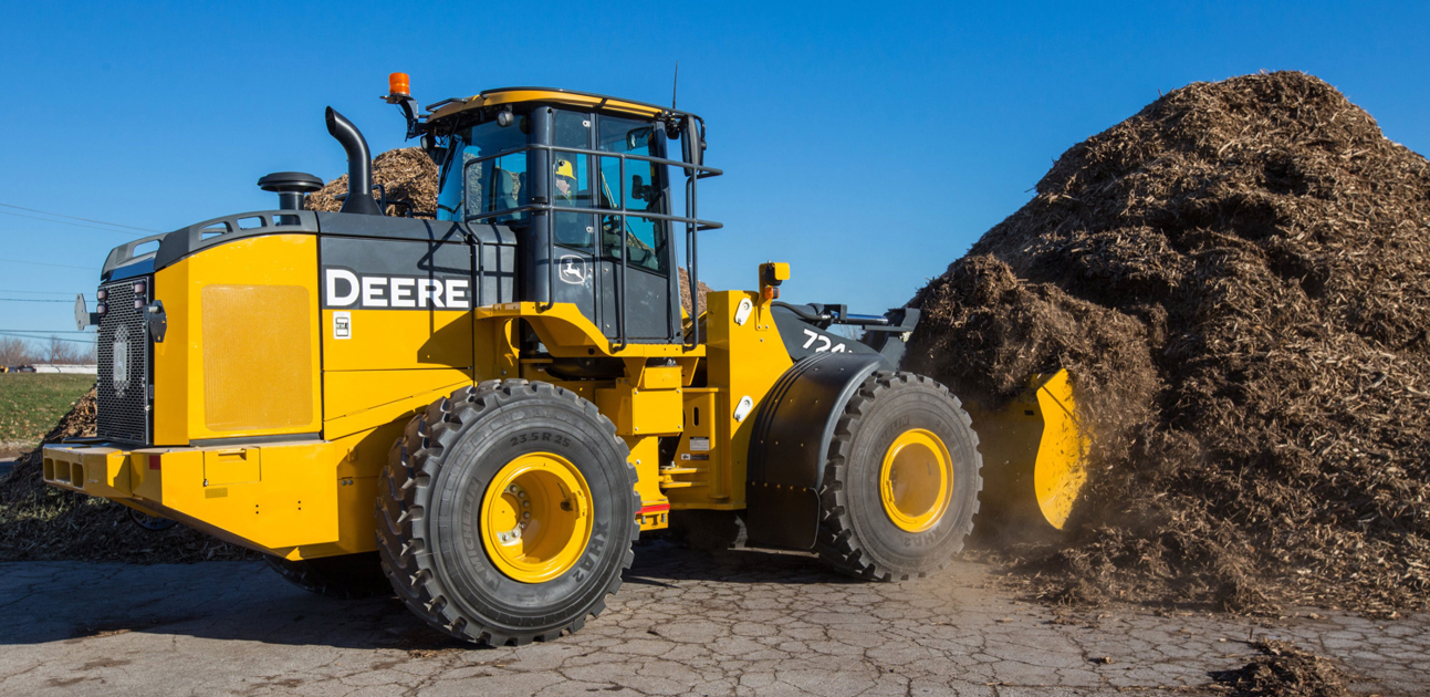 Wheel Loader Green Waste Stockpile Deere Wheel Loader Green Waste Stockpile Deere
